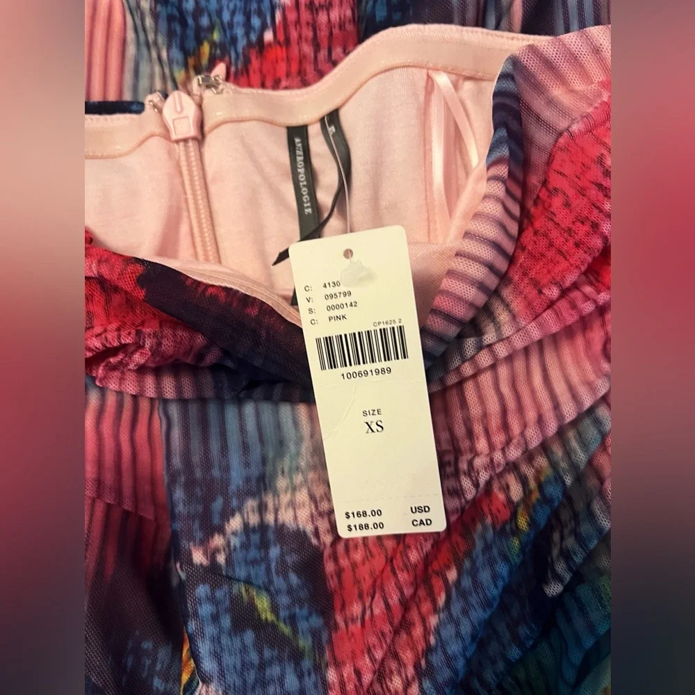 XS NWT Anthropologie Ruched Strapless Dress - Picture 6 of 6